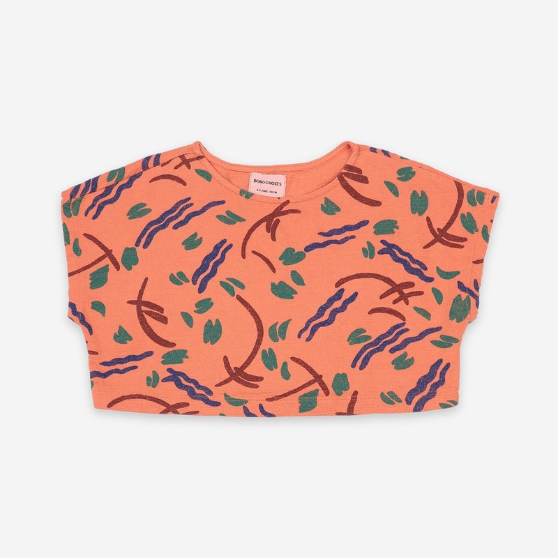 Strokes All Over Cropped Organic Cotton Sweatshirt