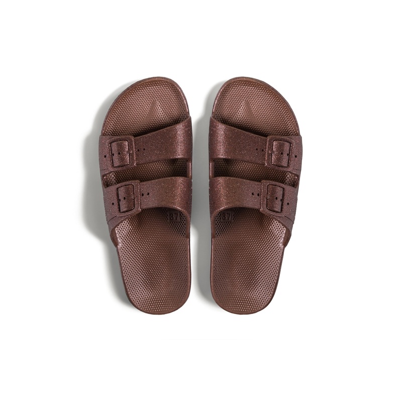 Freedom Moses Slides Shoes | VANILLA GLITTER CHOCO