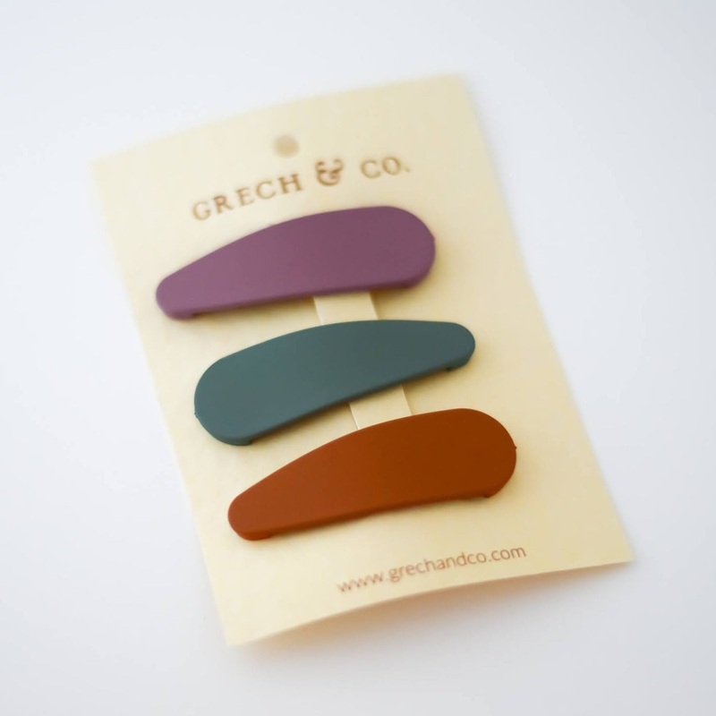 Grech & Co. Snap Matte Clip Set of 3 | Fern, Spice, Burlwood