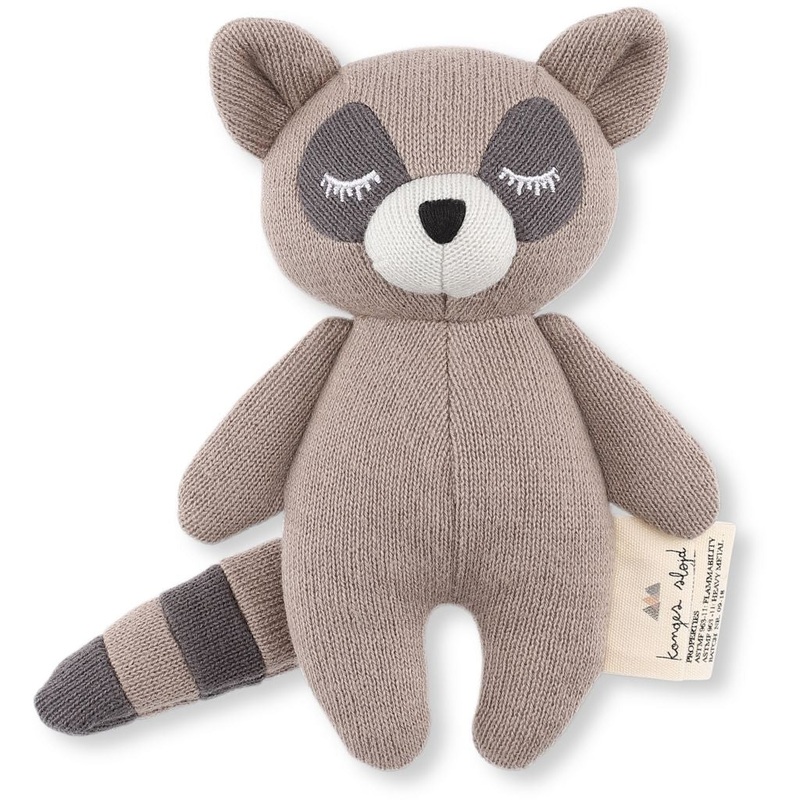 Organic Cotton Mini Racoon Rattle