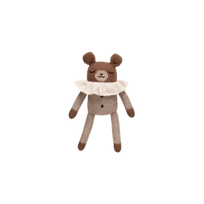 Teddy Knitted Toy in Oat Pyjamas