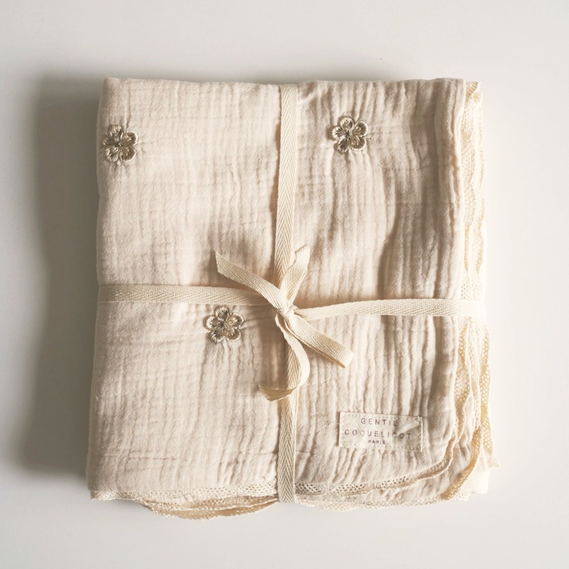 Flowers Embroidered Blanket