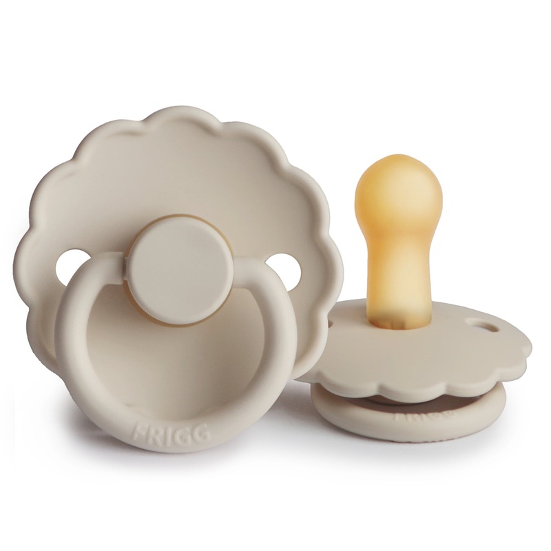 FRIGG Daisy Natural Rubber Pacifier Size 1 | 0-6 Months | 1PC – Sandstone