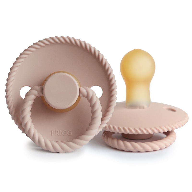FRIGG Rope Natural Rubber Pacifier Size 1 | 0-6 Months | 1PC – Blush