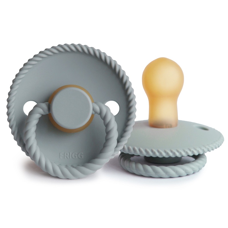 FRIGG Rope Natural Rubber Pacifier Size 1 | 0-6 Months | 1PC – French Grey