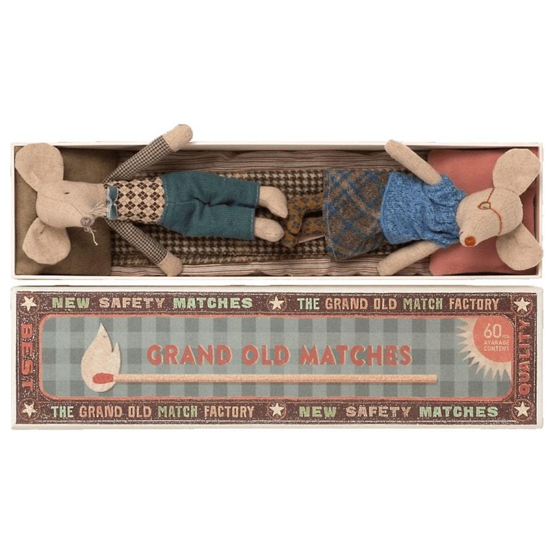 Grandma & Grandpa Mice in Matchbox