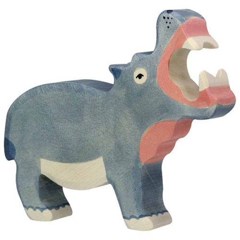 Hippopotamus Wooden Figure