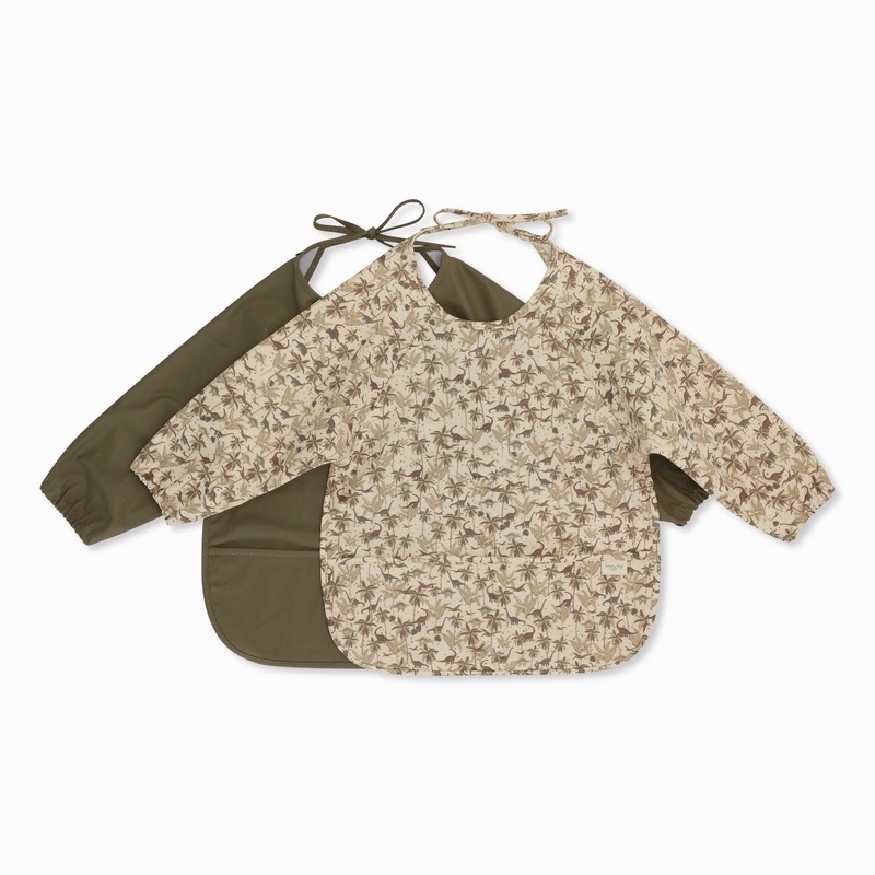 Long Sleeve Dinner Bib Pack of 2 | Dino & Capers