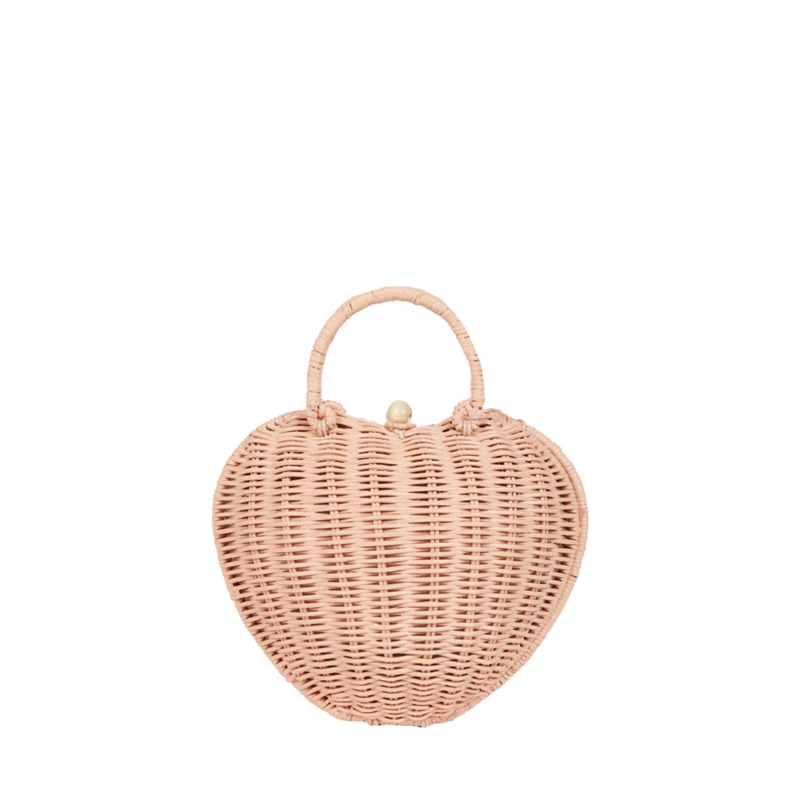 Olli Ella Rattan Luvya Bag | Rose