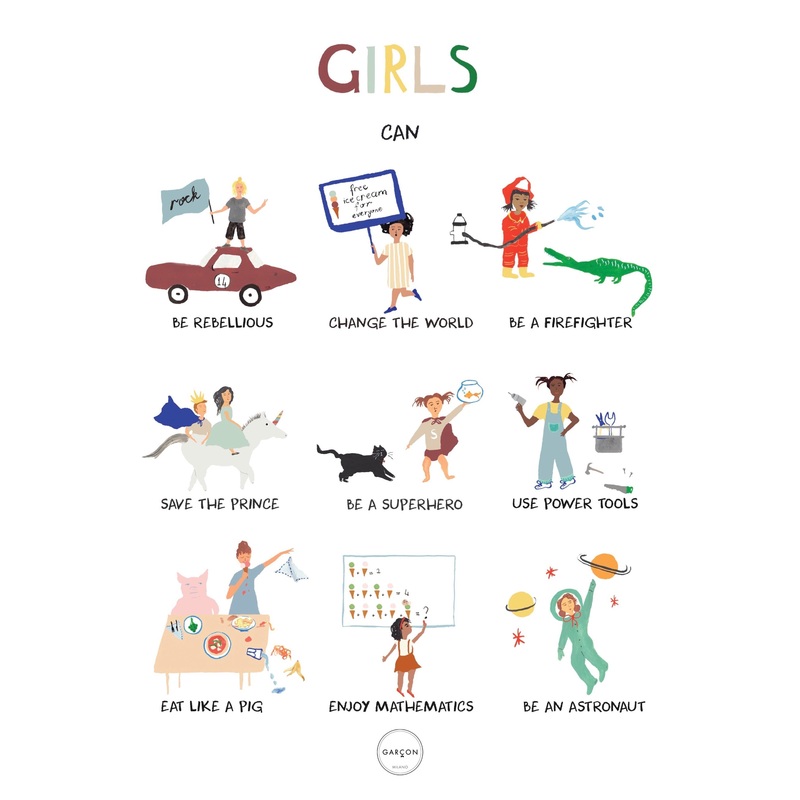 ‘Girls Can Poster by Garcon Milano