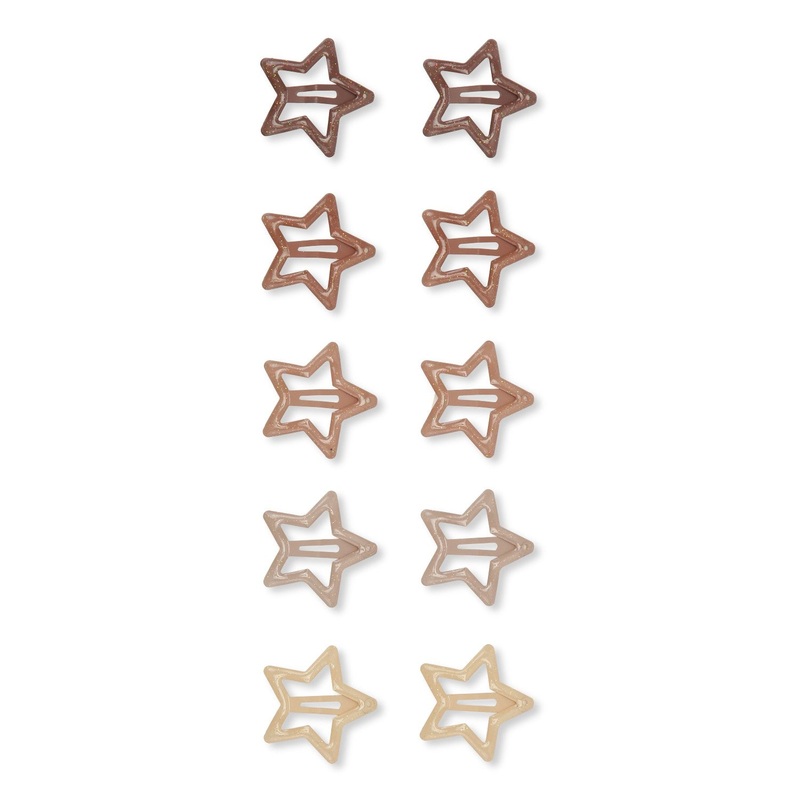 Junior Hairclip Star Pack of 10 | Glitter Rose