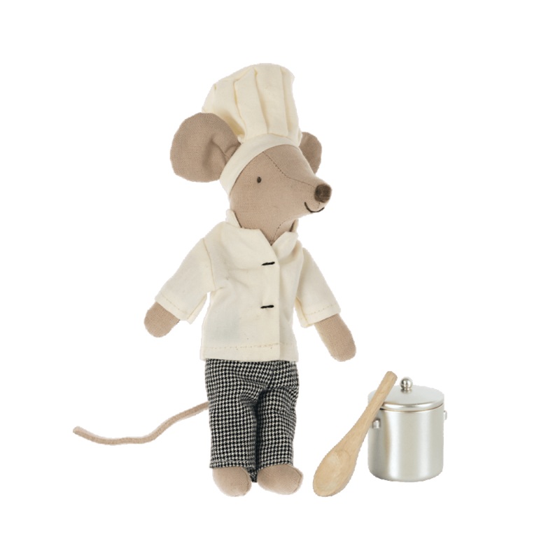 Maileg Chef Mouse w. Soup Pot & Spoon