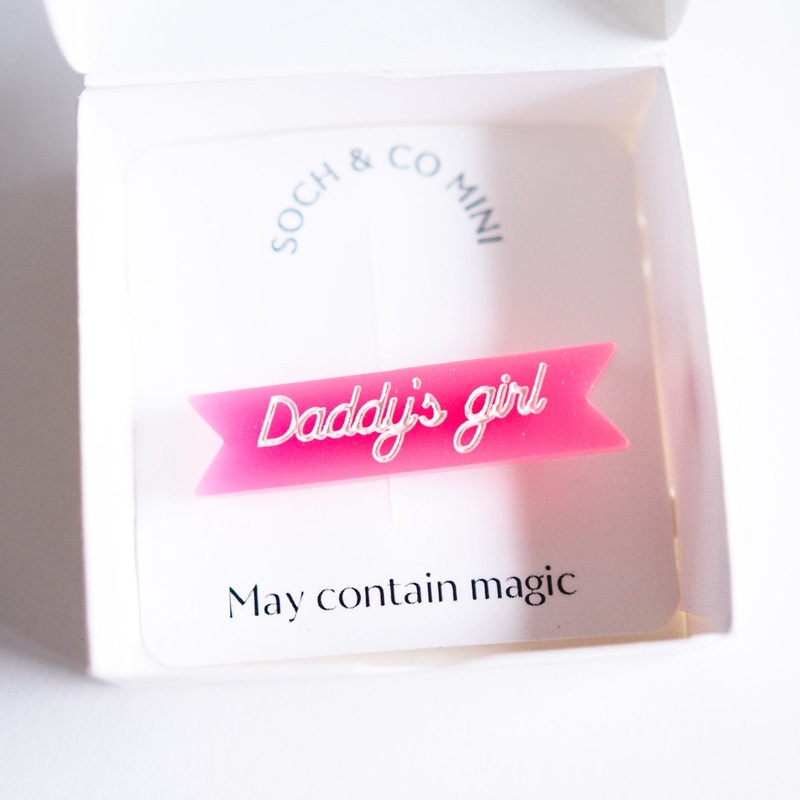 Daddy’s Girl Acrylic Hair Clip | Pop Pink