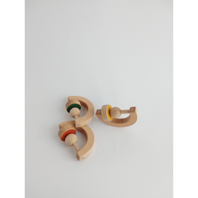 Geometric Baby Teether & Rattle by The Wandering Workshop – Multiple Colours