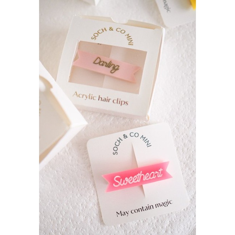 Sweetheart Acrylic Hair Clip | Pop Pink