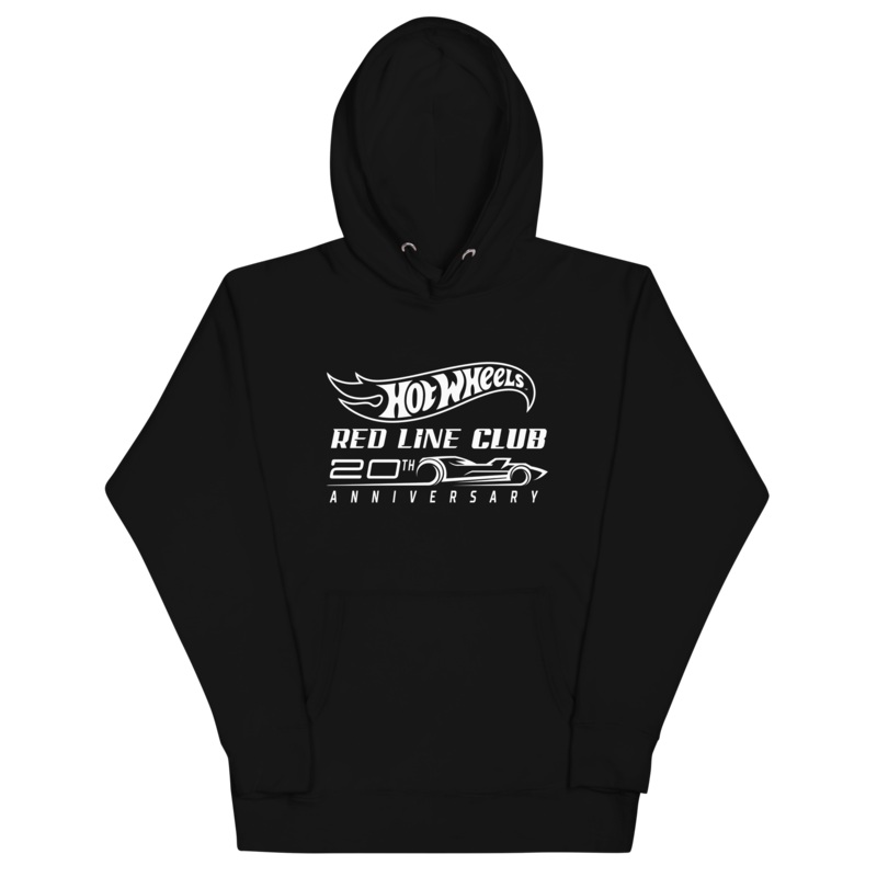 Hot Wheels Red Line Club 20th Anniversary Silhouette Logo Black Hoodie