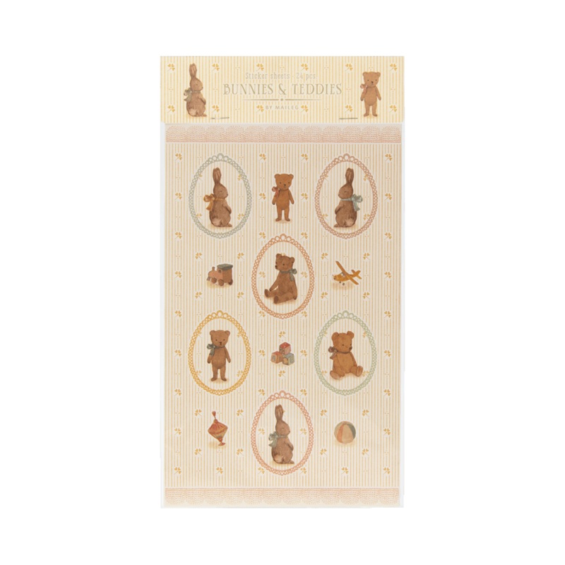 Sticker Sheet, Bunnies and Teddies