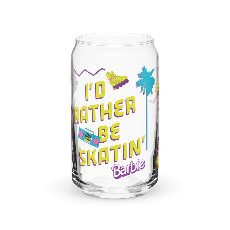 Barbie 1990’s Hot Skatin’ Can Shaped  Glass