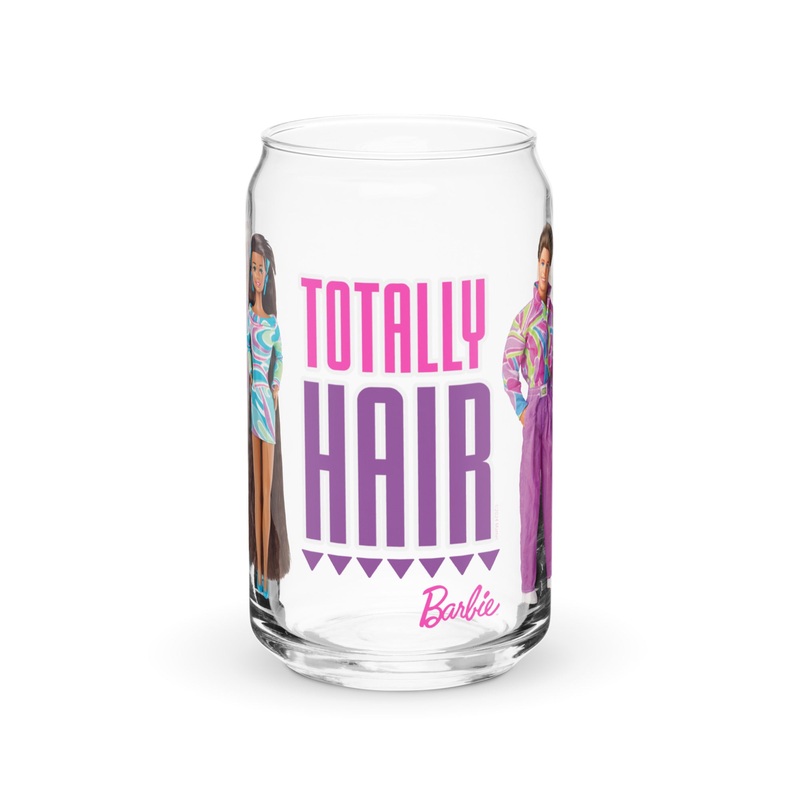 Barbie 1990’s Totally Hair Can Shaped Glass