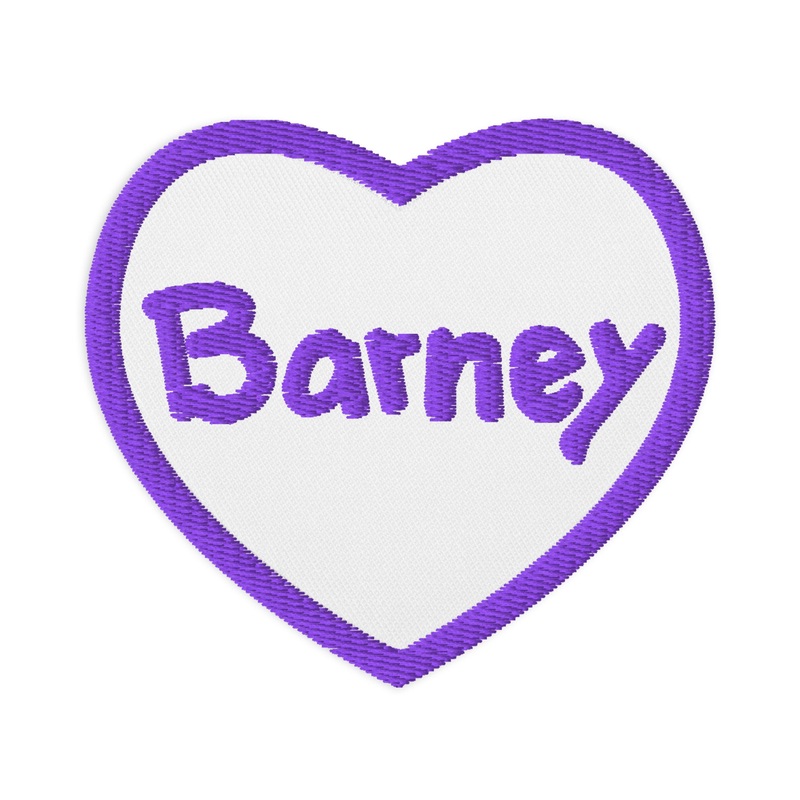 Barney Embroidered Heart Patch