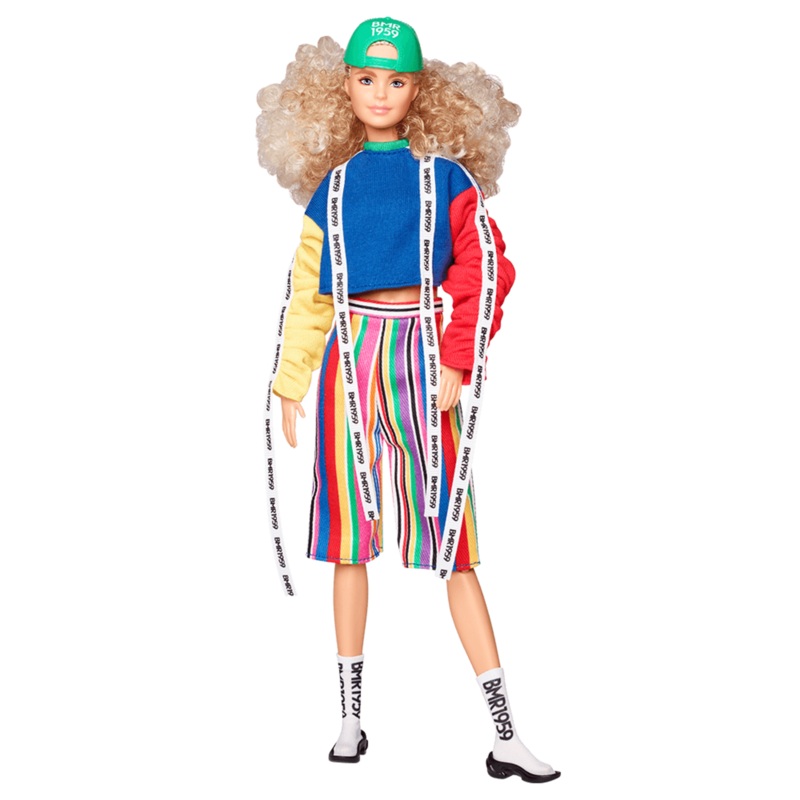 Barbie BMR1959 Doll – Color Block Sweatshirt with Logo Tape & Striped Shorts