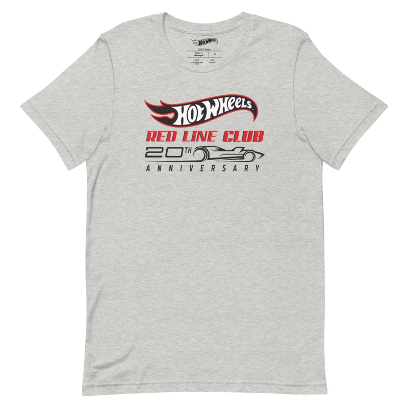 Hot Wheels Red Line Club 20th Anniversary Silhouette Logo  Heather Grey Shirt