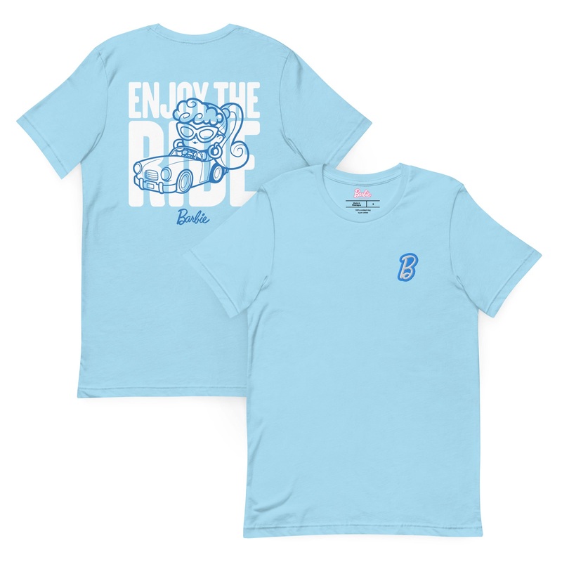 Barbie Enjoy the Ride Embroidered Cutie Blue T-Shirt