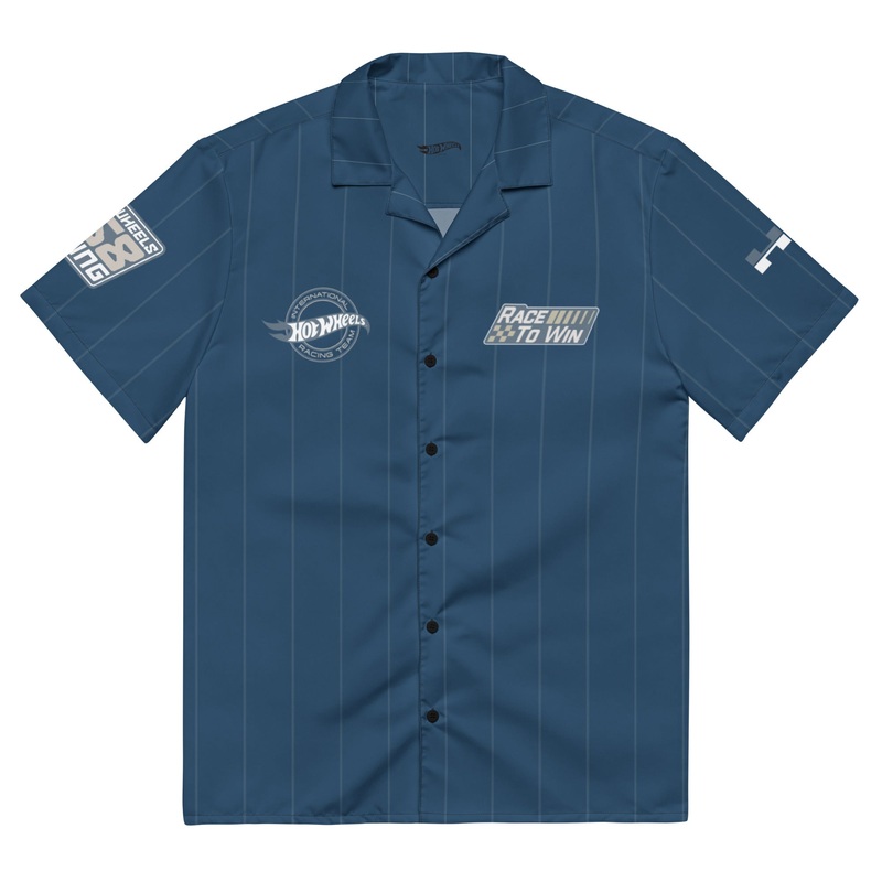 Hot Wheels Racing Blue Striped Mechanic Shirt