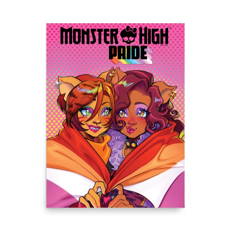 Monster High Pride Toralei & Clawdeen Pink Poster