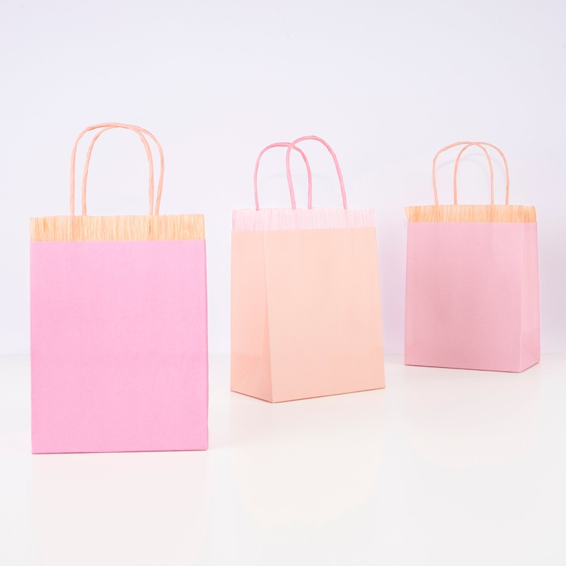 Pink Fringe Party Bags (x 8)