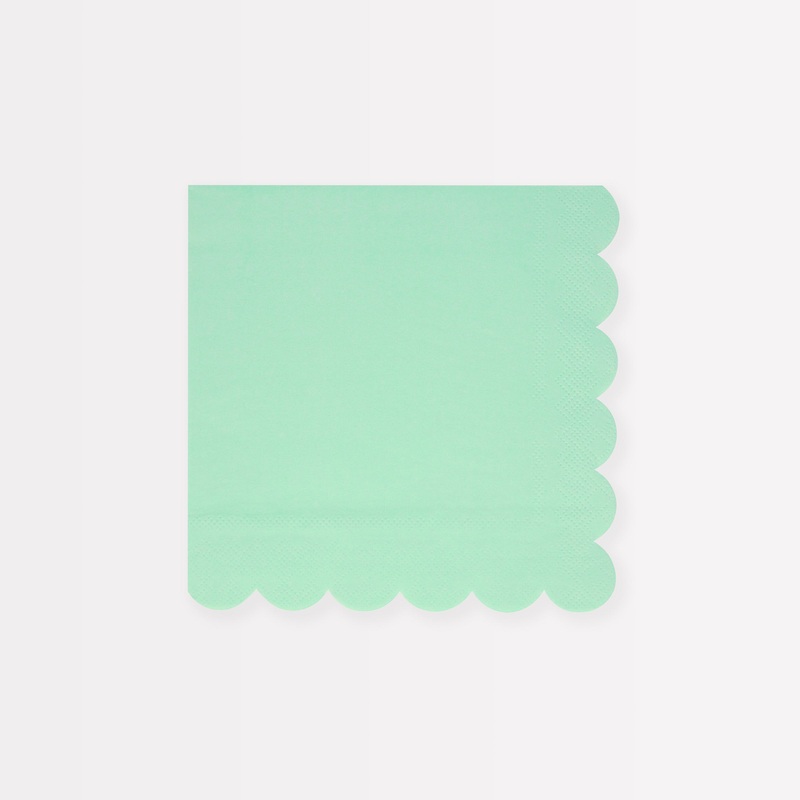 Sea Foam Green Small Napkins (x 16)