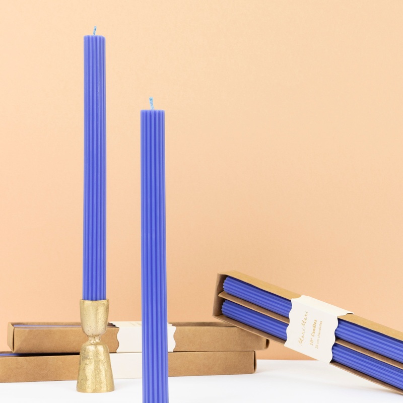 Cobalt Blue Table Candles (x 2)