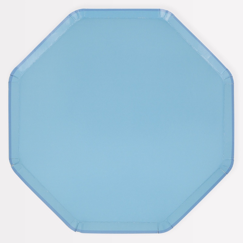 Cornflower Blue Dinner Plates (x 8)