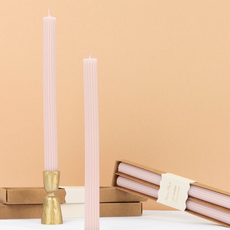 Cotton Candy Pink Table Candles (x 2)