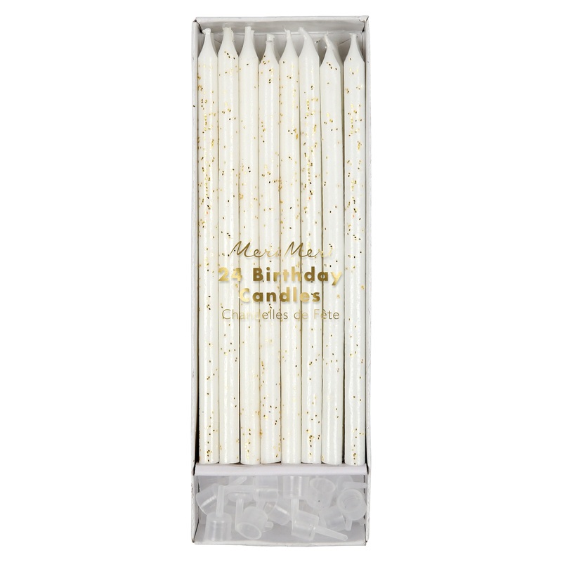 Gold Glitter Candles (x 24)
