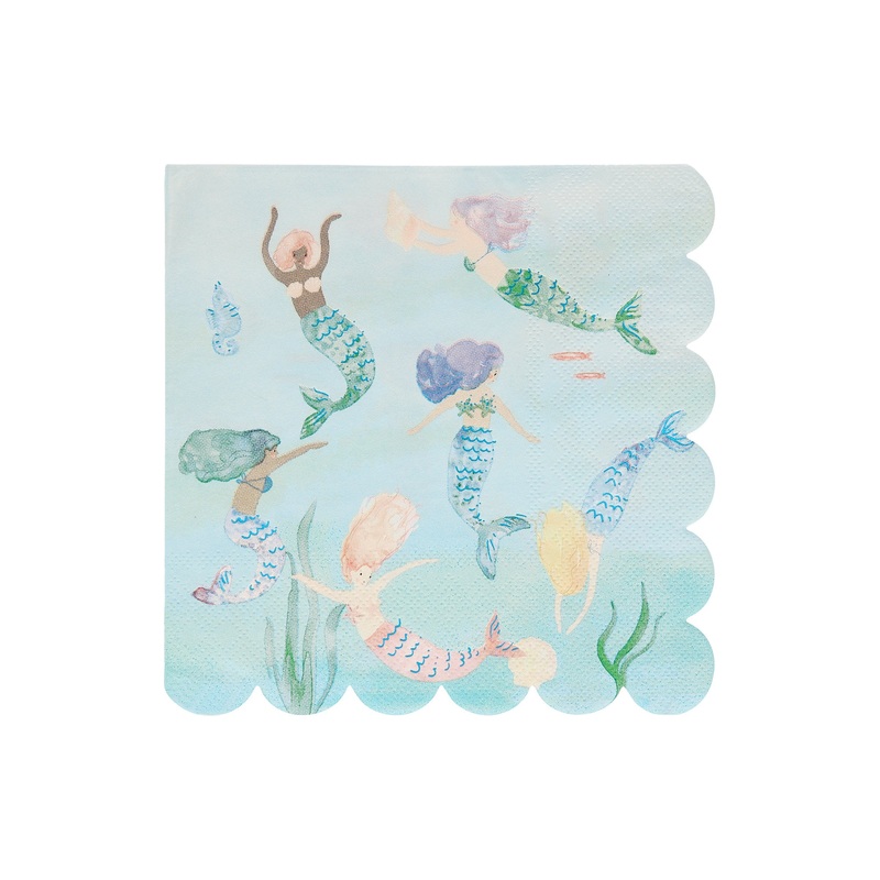 Mermaids Swimming Napkins (x 16)