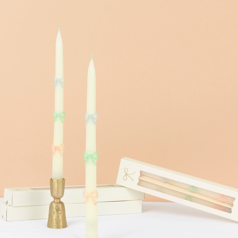 Multi Bow Taper Candles (x 2)