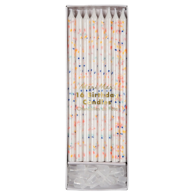 Neon Confetti Candles (x 16)
