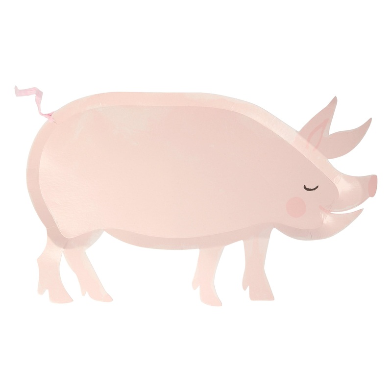 On The Farm Pig Plates (x 12)