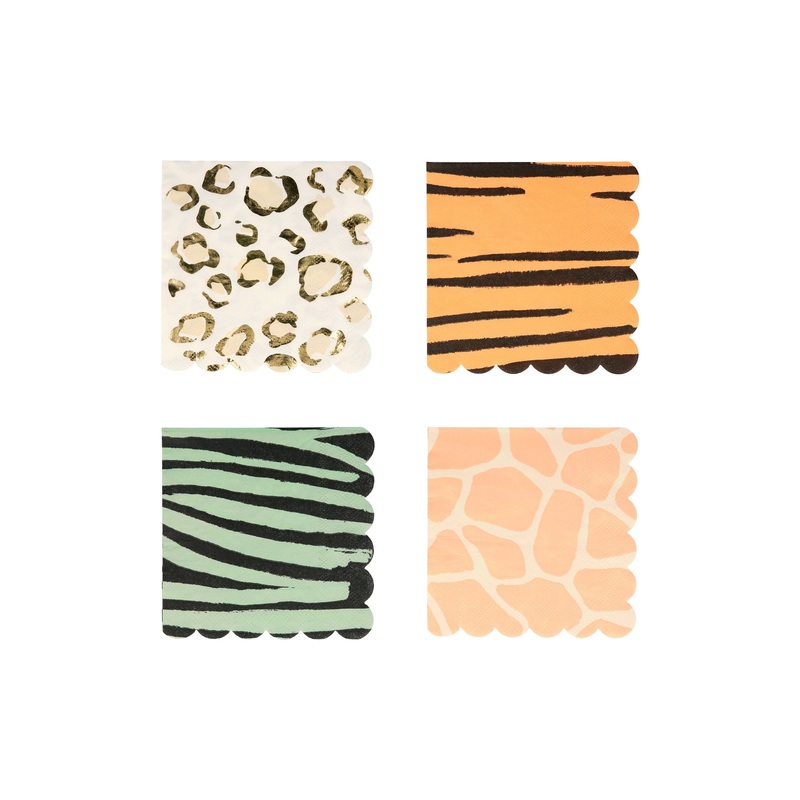 Safari Animal Print Small Napkins (x 16)