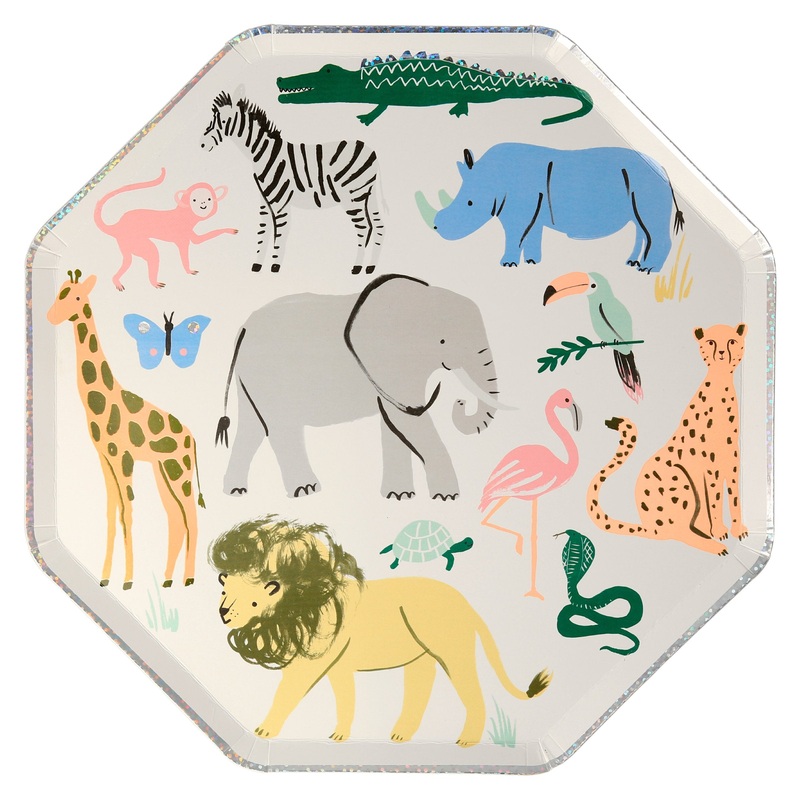 Safari Animals Dinner Plates (x 8)