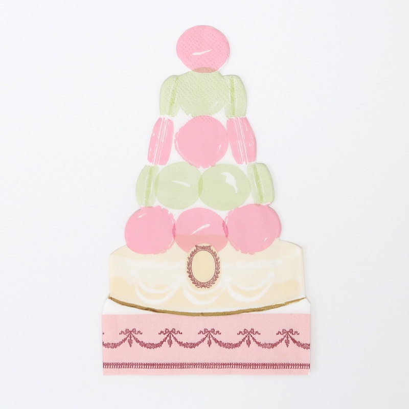 x Ladure Paris Macaron Pyramid Napkins (x 16)