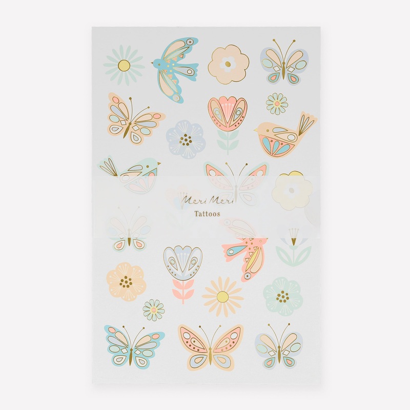 Birds & Butterflies Tattoo Sheets (x 2 sheets)