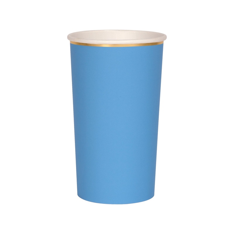Bright Blue Highball Cups (x 8)