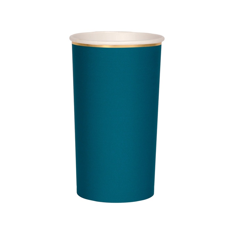Dark Teal Highball Cups (x 8)