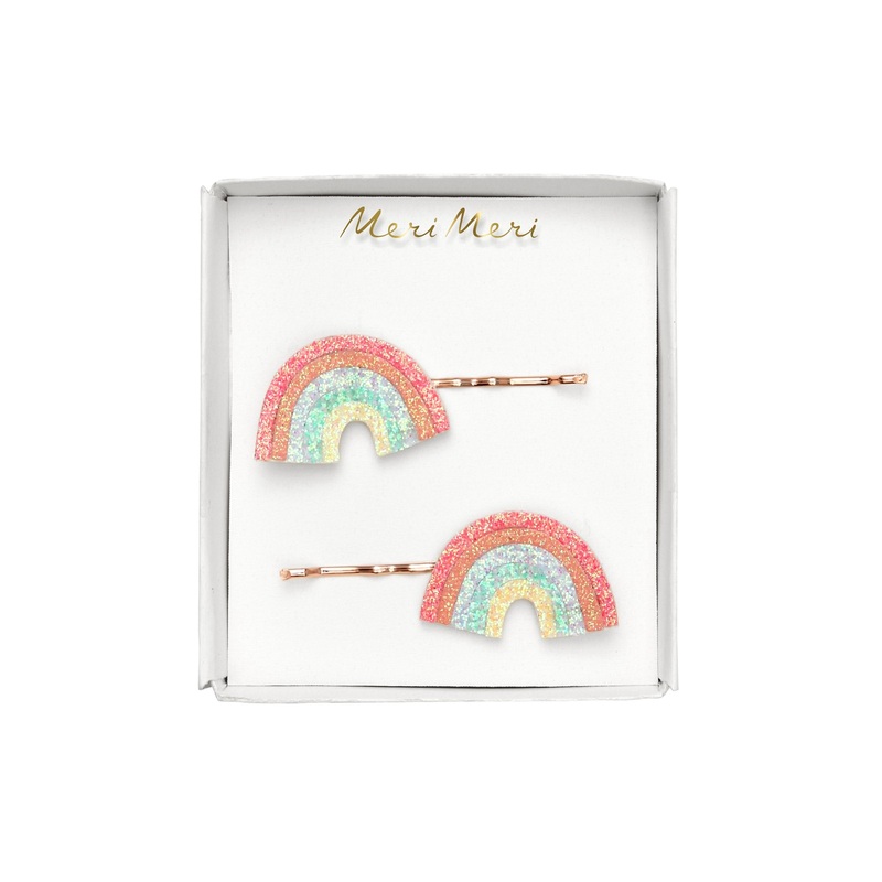 Glitter Rainbow Hair Slides (x 2)