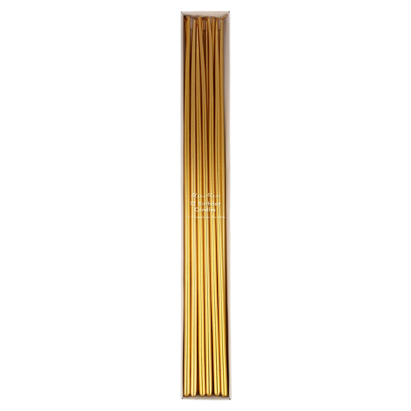 Gold Tall Tapered Candles (x 12)
