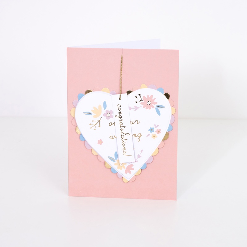 Honeycomb Heart Wedding Card