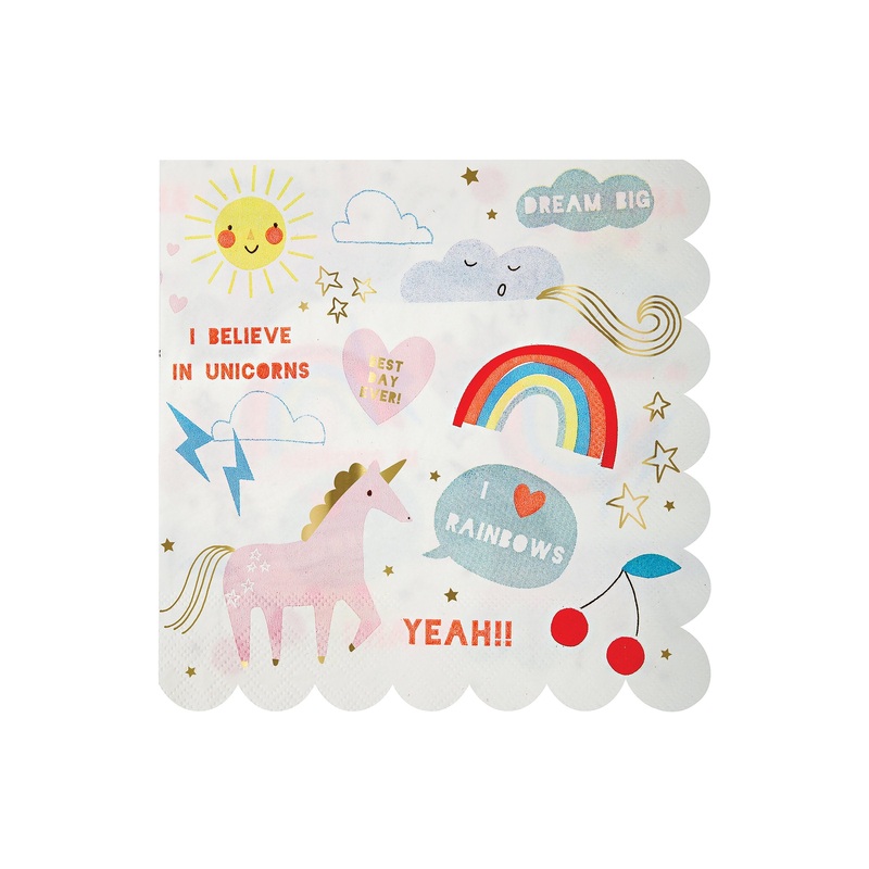I Believe In Unicorns Large Napkins (x 16)
