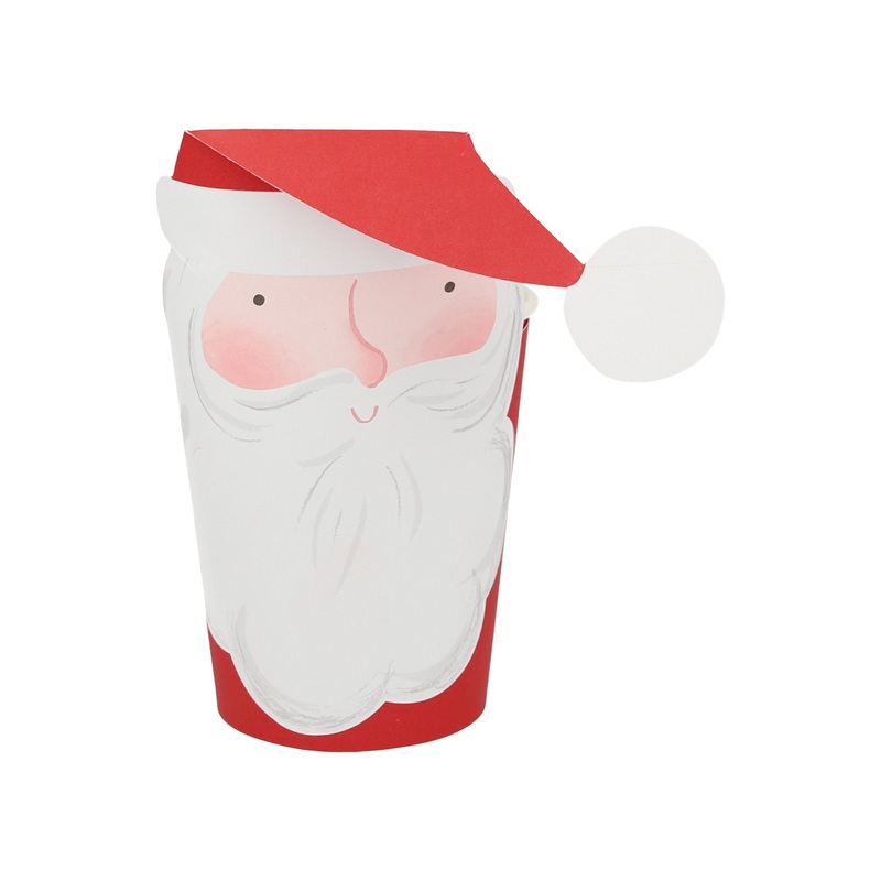 Jolly Santa Cups (x 8)